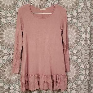 Womens blush pink long sleeve top